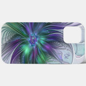 Paarse Groene Bloem Abstracte Fractale Kunst Initi Case-Mate iPhone Case (Achterkant (horizontaal))