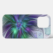 Paarse Groene Bloem Abstracte Fractale Kunst Initi Case-Mate iPhone Case (Achterkant (horizontaal))