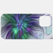 Paarse Groene Bloem Abstracte Fractale Kunst Initi Case-Mate iPhone Case (Achterkant (horizontaal))
