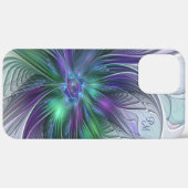 Paarse Groene Bloem Abstracte Kunst Fractal Initia Case-Mate iPhone Case (Achterkant (horizontaal))