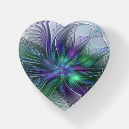 Paarse Groene Bloem Abstracte Kunst Fractale Hart