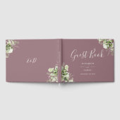 Paarse Groene Bloem Bruiloft Gastenboek (Volledig)