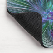 Paarse Groene Bloem Modern Abstracte Kunst Fractal Muismat (Hoek)