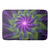 Paarse groene bloem Moderne Abstracte fractale kun Badmat (Voorkant)