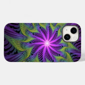Paarse groene bloem Moderne Abstracte fractale kun Case-Mate iPhone Case (Achterkant (horizontaal))