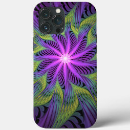 Paarse groene bloem Moderne Abstracte fractale kun Case-Mate iPhone Case