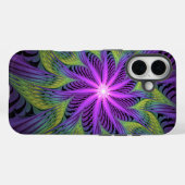 Paarse Groene Bloem Moderne Abstracte Fractale Kun Case-Mate iPhone Case (Achterkant (horizontaal))