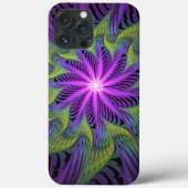 Paarse groene bloem Moderne Abstracte fractale kun Case-Mate iPhone Case (Achterkant)