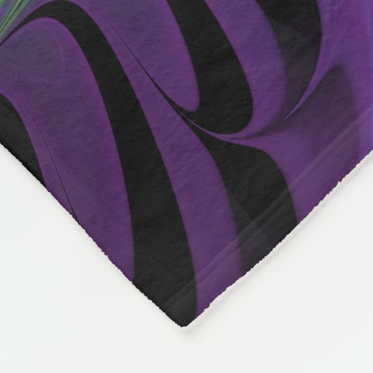 Paarse groene bloem Moderne Abstracte fractale kun Fleece Deken (Hoek)