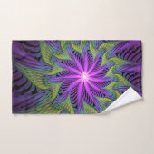 Paarse groene bloem Moderne Abstracte fractale kun Handdoek (Handdoek)