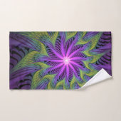 Paarse Groene Bloem Moderne Abstracte Fractale Kun Handdoek (Handdoek)