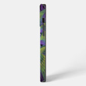 Paarse Groene Bloem Moderne Abstracte Fractale Kun iPhone Hoesje (Linkerkant)