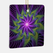 Paarse groene bloem Moderne Abstracte fractale kun Keramisch Ornament (Rechts)