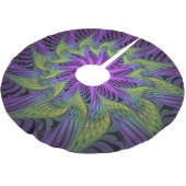 Paarse groene bloem Moderne Abstracte fractale kun Kerstboom Rok (Gekanteld)