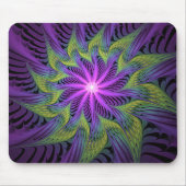 Paarse groene bloem Moderne Abstracte fractale kun Muismat (Voorkant)