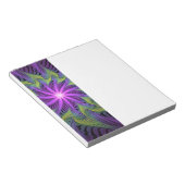 Paarse Groene Bloem Moderne Abstracte Fractale Kun Notitieblok (Schuin)