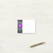 Paarse Groene Bloem Moderne Abstracte Fractale Kun Post-it® Notes (Op bureau)