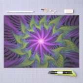 Paarse groene bloem Moderne Abstracte fractale kun Tissuepapier (Craft)