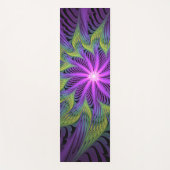 Paarse groene bloem Moderne Abstracte fractale kun Yogamat (Voorkant)