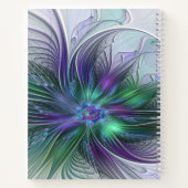 Paarse groene bloem Moderne Abstracte fractale naa Notitieboek (Achterkant)