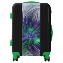 Paarse Groene Bloem Moderne Abstracte Kunst Fracta