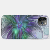 Paarse Groene Bloem Moderne Abstracte Kunst Fracta Case-Mate iPhone Case (Achterkant (horizontaal))