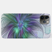 Paarse Groene Bloem Moderne Abstracte Kunst Fracta Case-Mate iPhone Case (Achterkant (horizontaal))