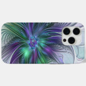 Paarse Groene Bloem Moderne Abstracte Kunst Fracta Case-Mate iPhone Case (Achterkant (horizontaal))