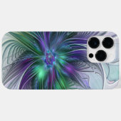Paarse Groene Bloem Moderne Abstracte Kunst Fracta Case-Mate iPhone Case (Achterkant (horizontaal))