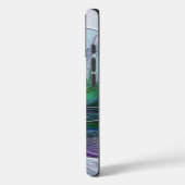 Paarse Groene Bloem Moderne Abstracte Kunst Fracta Case-Mate iPhone Case (Achterkant / Links)