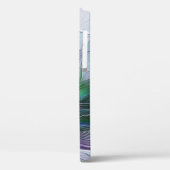 Paarse Groene Bloem Moderne Abstracte Kunst Fracta Case-Mate iPhone Case (Achterkant / Links)