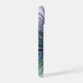 Paarse Groene Bloem Moderne Abstracte Kunst Fracta iPhone 15 Case (Rechterkant)