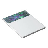 Paarse Groene Bloem Moderne Abstracte Kunst Fracta Notitieblok (Schuin)