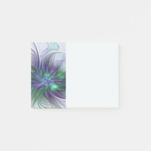Paarse Groene Bloem Moderne Abstracte Kunst Fracta Post-it® Notes