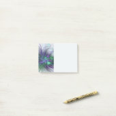 Paarse Groene Bloem Moderne Abstracte Kunst Fracta Post-it® Notes (Op bureau)