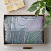 Paarse Groene Bloem Moderne Abstracte Kunst Fracta Tissuepapier (Geschenk)