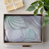 Paarse Groene Bloem Moderne Abstracte Kunst Fracta Tissuepapier (Geschenk)