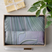 Paarse Groene Bloem Moderne Abstracte Kunst Fracta Tissuepapier (Geschenk)