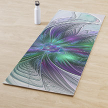 Paarse Groene Bloem Moderne Abstracte Kunst Fracta