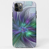 Paarse groene bloem Moderne Abstracte Kunstfractal Case-Mate iPhone Case (Achterkant)