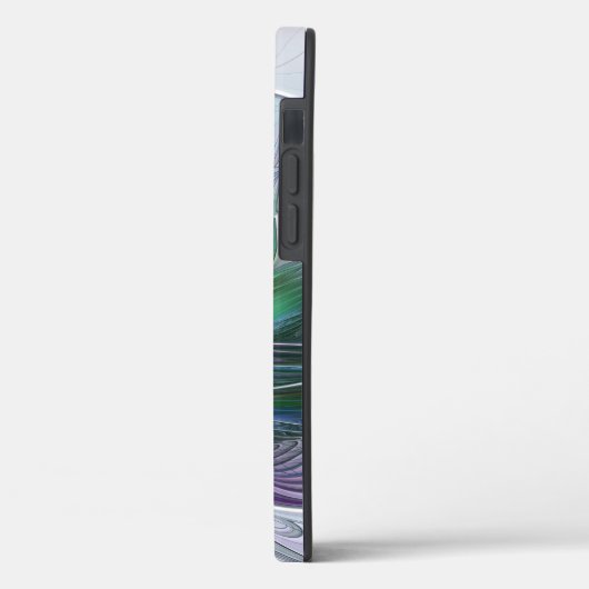 Paarse groene bloem Moderne Abstracte Kunstfractal Case-Mate iPhone Case (Achterkant / Links)