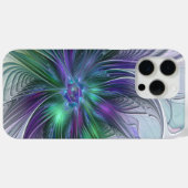Paarse groene bloem Moderne Abstracte Kunstfractal Case-Mate iPhone Case (Achterkant (horizontaal))