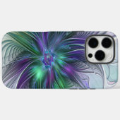 Paarse groene bloem Moderne Abstracte Kunstfractal Case-Mate iPhone Case (Achterkant (horizontaal))