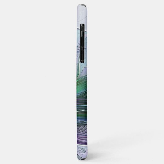 Paarse groene bloem Moderne Abstracte Kunstfractal Case-Mate iPhone Case (Achterkant/links)