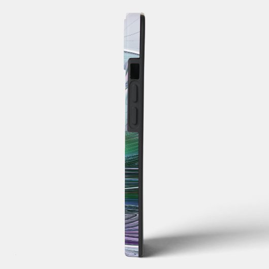 Paarse groene bloem Moderne Abstracte Kunstfractal Case-Mate iPhone Case (Achterkant / Links)