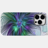 Paarse groene bloem Moderne Abstracte Kunstfractal Case-Mate iPhone Case (Achterkant (horizontaal))