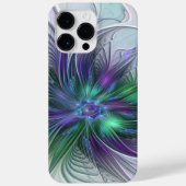 Paarse groene bloem Moderne Abstracte Kunstfractal Case-Mate iPhone Case (Achterkant)
