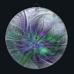 Paarse groene bloem Moderne Abstracte Kunstfractal Dartbord<br><div class="desc">Een magische bloem voor jou. Ontwerp voor uw dartboard en meer.</div>