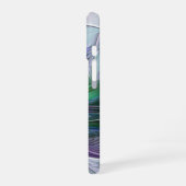 Paarse groene bloem Moderne Abstracte Kunstfractal iPhone 16 Hoesje (Linkerkant)