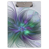 Paarse groene bloem Moderne Abstracte Kunstfractal Klembord (Voorkant)